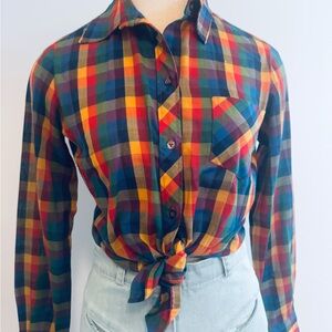 Vintage Plaid Button-Up Shirt
